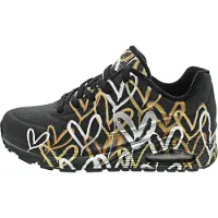 SKECHERS Baskets basses 'Uno James' bronze / noir / argent