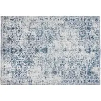 TecTake Tapis au design vintage - Tapis à poils ras - Tapis Boho - Pour le salon, la chambre à coucher, la chambre d'enfant ou d'adolescent - Lavable - 160cm x 230cm - bleu