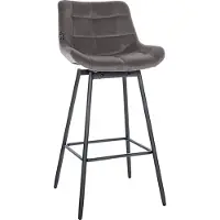 CLP Tabouret de bar pivotant Weston I Pivotant à 90 degrés I Structure métallique et repose-pieds,gris velours