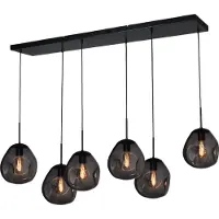 Masterlight Lampe suspendue Lava 6x verre à fumée Ø 24cm