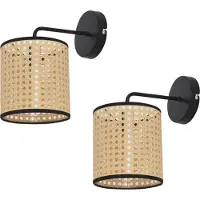 Lux.pro Applique 'Southend' lot de 2 E14 aspect rotin beige