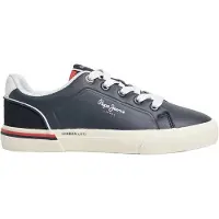 Pepe Jeans pour garçon. PBS300002 Trainers Kenton Campus navy (34), Plat, Lacets, Casuel, Marine, mode enfantine