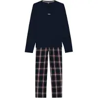 BOSS pour homme. 50550777 Pyjama Holiday Long Set navy (L), Homewear, Coton, Manche longue, Marine