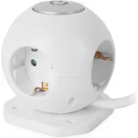 Entac Steckdosenball 3fach mit USB 1,5m Schalter weiss (3x, CEE 7/4, 1.50 m)