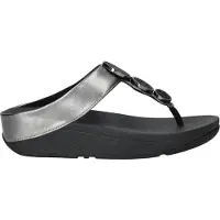 FitFlop Halo Bead Circle Metallic Toe-Post Teenslippers - Zwart - Maat 40