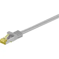 Goobay Câble patch RJ45 CAT 6A S/FTP (PiMF), 500 MHz avec câble brut CAT 7, gris, 5 m - gaine LSZH sans halogène, cuivre, connecteur RJ45 (CAT 6A)