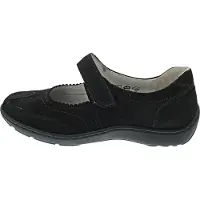 Lugina Chaussure basse 'Komfort Slipper Damen 496302 Henni H-Weite black Echtleder in schwarz' noir