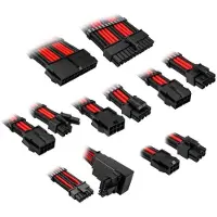 Kolink Core Pro Braided Cable Extension Kit 12V-2x6 Type 2 - Jet Black/Racing Red Tresse en PET pour une longue durée de vie