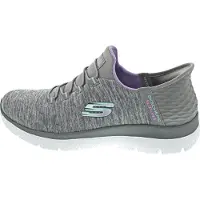SKECHERS Slip on 'Summits' turquoise / gris chiné / lavande