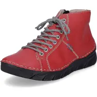 Rieker Bottines à lacets rouge