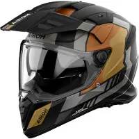 Airoh Bandit Horn, casque d aventure ,Mat Noir/Gris/Marron/Or ,L