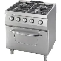 Maxima - Gastro Heavy Duty Cooker - 4 brûleurs - appareil double - profondeur 70 cm - 37 kW - gaz incl. Four