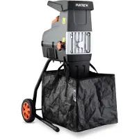 FUXTEC Broyeur de jardin électrique FX-EGH2800T | Broyeur à cylindres avec 2800W | Branches jusqu'à 44mm | Bac de ramassage de 60L | Marche arrière et protection contre les surcharges
