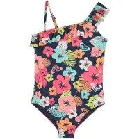 Roxy Morning Flower Swimsuit Marron,Bleu 4 Years Fille