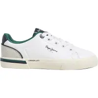Pepe Jeans pour garçon. PBS300002 Trainers Kenton Campus white (37), Blanc, Plat, Lacets, Casuel, mode enfantine