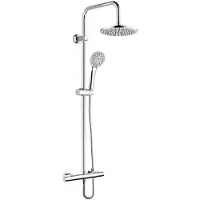 Loge Système de douche Invema Esla – Douche de tête et douchette – Mitigeur thermostatique – Chromé