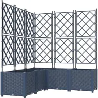 vidaXL Jardin - Jardinière, lot de 5, gris, 120 x 120 x 143 cm, plastique