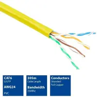 ACT Ep388b U/utp Cat6 Network Cable 305 M Jaune