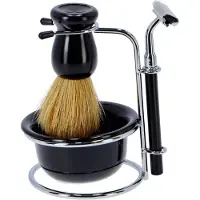 Sans marque Miscellaneous Gentlemens Barbershop Basic Shaving Set Black (anglais)