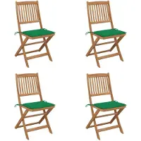 vidaXL Chaises de jardin pliantes 4 pièces avec coussins en bois massif d'acacia