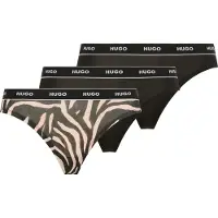 HUGO Lot de trois strings en coton stretch avec détails logotés
