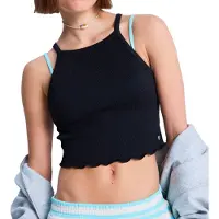 Roxy - Débardeur urbain en coton côtelé léger - As I Am Tank Anthracite pour Femme en Coton - Taille XS - Noir