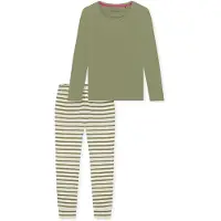 Schiesser Pyjama ' Casual Essentials ' kaki / blanc