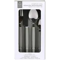 HowHomely | Set de couverts 16 pièces - Gris - Moderne