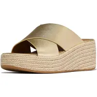 FitFlop Espadrilles à talons compensés en cuir à lanières croisées 41