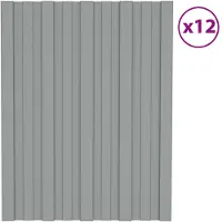 vidaXL : Panneau de toit, 12 pièces, gris, 60 x 45 cm, acier galvanisé