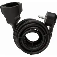 Kopp Strom câble d'extension [ Flachprise mâle - Schutzkontakt-Embrayage] noir 5 m 143705086