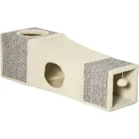 PawHut Paws kattentunnel, 2 kattengrotten, krabvlakken en speelbal, 98 cm x 30 cm x 30 cm, bruin en beige