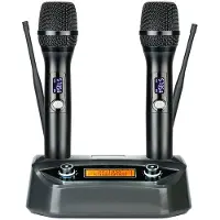 INF Double microphone sans fil professionnel avec récepteur fixe Black