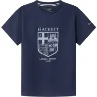Hackett London pour garçon. HK5000039 T-shirt Heritage LRC Logo bleu (K05), Blanc, Casuel, Coton, Manche courte, mode enfantine