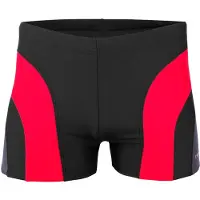Crowell Hommes, Short de bain, Maillot de bain homme Sykes col.01 noir-rouge-gris (L), Rouge, Gris, Noir, (L)