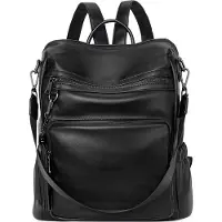 Glennoo Sac à dos - Sac à dos femmes - Anti-éclaboussures - Noir - PU
