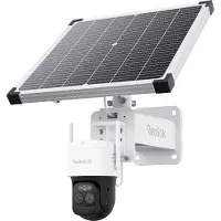 Reolink TrackMix LTE Plus 2 + panneau solaire Plus, caméra de surveillance d'extérieur 2K 4MP 4G LTE à batterie ColorX, zoom automatique et suivi, enregistrement 24 h/24, 7 j/7