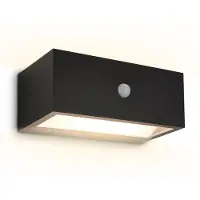 Briloner Applique murale extérieure sans fil détecteur de mouvement 18,5 cm 6,5 W 700 lm 3000 K blanc chaud dimmable noir - Lampe murale balcon terrasse mur extérieur