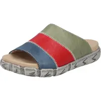 Rieker Mules pour femme, motif color block, semelle plate, modèle V5170, pointure : 37 EU, couleur : multicolore
