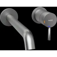 Blaufoss Round 2.0 EcoStart robinet de lavabo encastré GunMetal brossé incl élément intégré