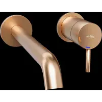 Blaufoss Round 2.0 EcoStart robinet de lavabo encastré Brushed Rosegold incl élément intégré