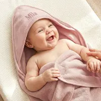 Yoursurprise Cape de bain bébé personnalisé - Tissu éponge - Rose