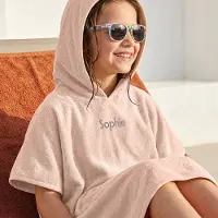 Yoursurprise Poncho de bain enfant personnalisé - 6/12 ans - Rose