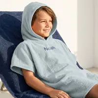 Yoursurprise Poncho de bain enfant personnalisé - 6/12 ans - Bleu