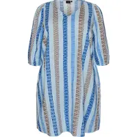 Zizzi Robe 'Vlina' bleu cobalt / bleu ciel / moka