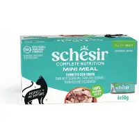 Schesir lot économique 24x50g Thon avec dorade Complete Nutrition en gelée Pâtée pour chat