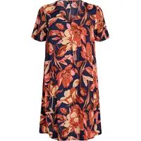 Zizzi Robe 'Vbella' bleu marine / jaune pastel / homard / saumon
