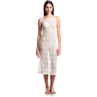 Emporio Armani pour femme. EW000608_AF20251 Robe beige en dentelle (L), Coton, Beachwear, Sans manches / bretelles