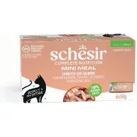 Schesir Complete Nutrition, thon et saumon, nourriture humide en conserve pour chats, (en aspic), multipack, 50g x 6pcs