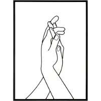 Mauro Ferretti Panneau mural Simply Hands 40 x 1 x 55 cm, noir
